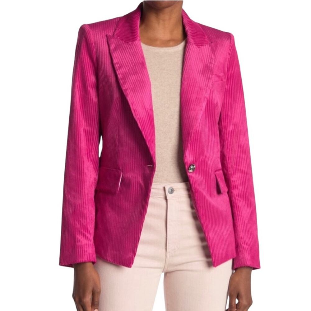 NWT Veronica Beard Lia Pink Corduroy Velvet Dickey Blazer Jacket 0